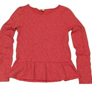 J Crew red and white striped top size OO xxs